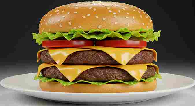 Double Cheeseburger with two beef patties and melted American cheese.